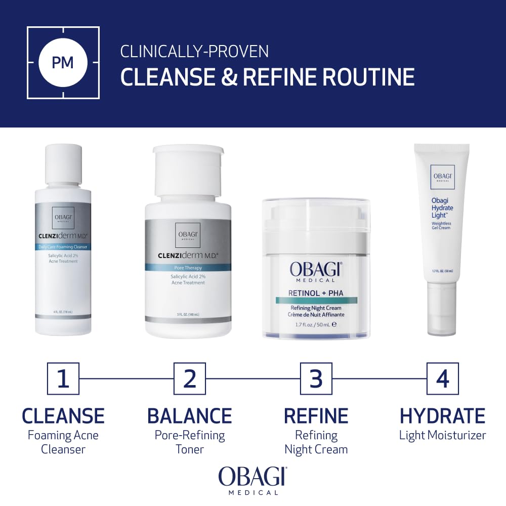 Obagi Medical CLENZIderm M.D. Daily Care Foaming Acne Cleanser with 2% Salicylic Acid (BHA) – Two Pack (4 oz each)