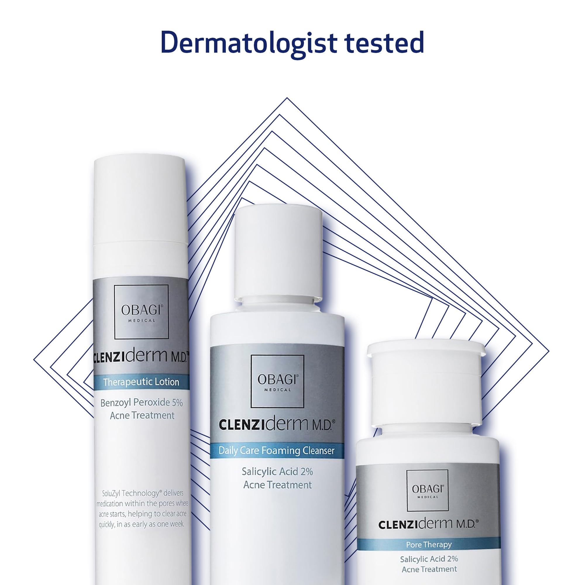 Obagi CLENZIderm M.D. Therapeutic System – 3 Step Acne Treatment with 2% BHA Cleanser, 2% BHA Toner, 5% BPO