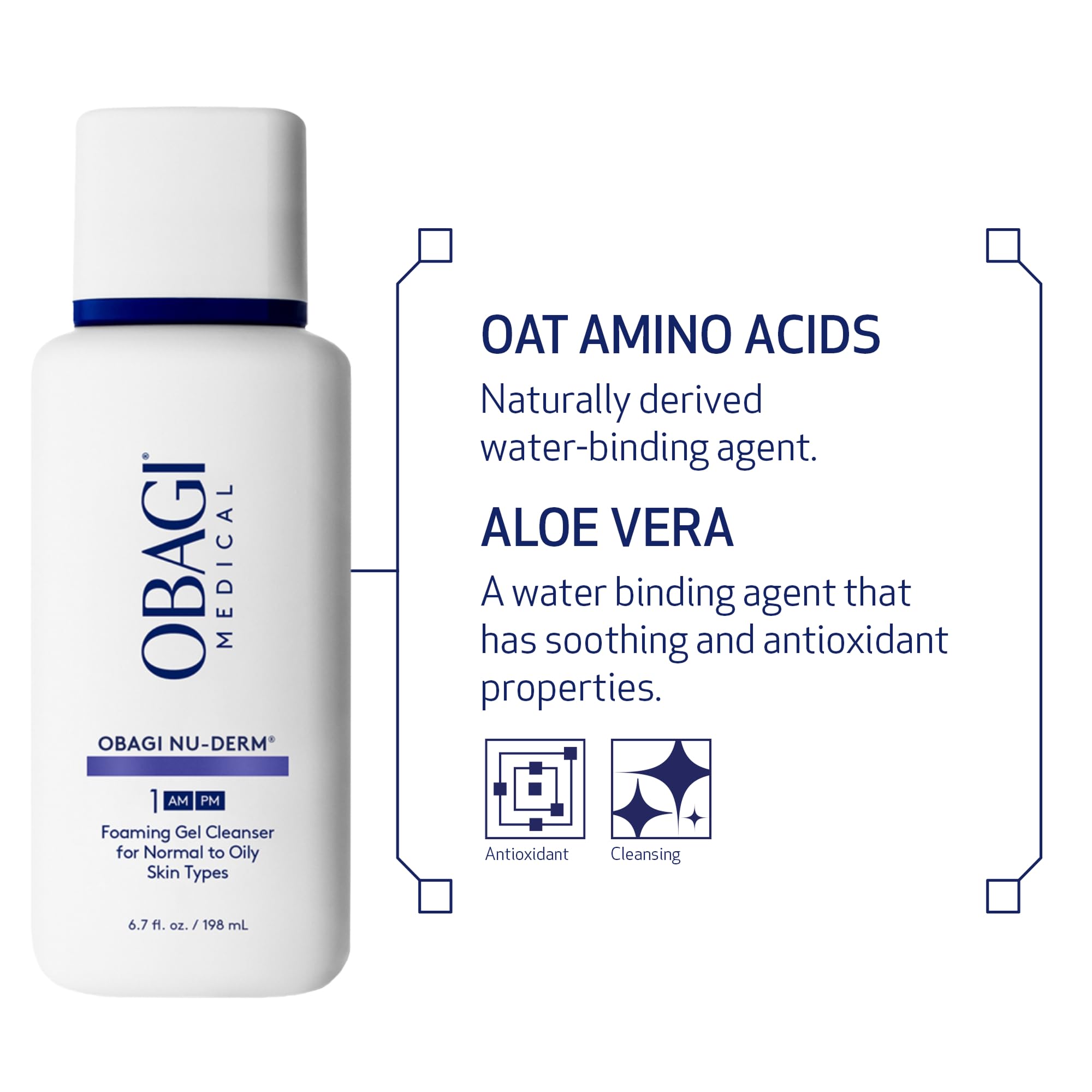 Obagi Nu-Derm Foaming Gel – Gel-Based Cleanser for Normal to Oily & Sensitive Skin | Two Pack