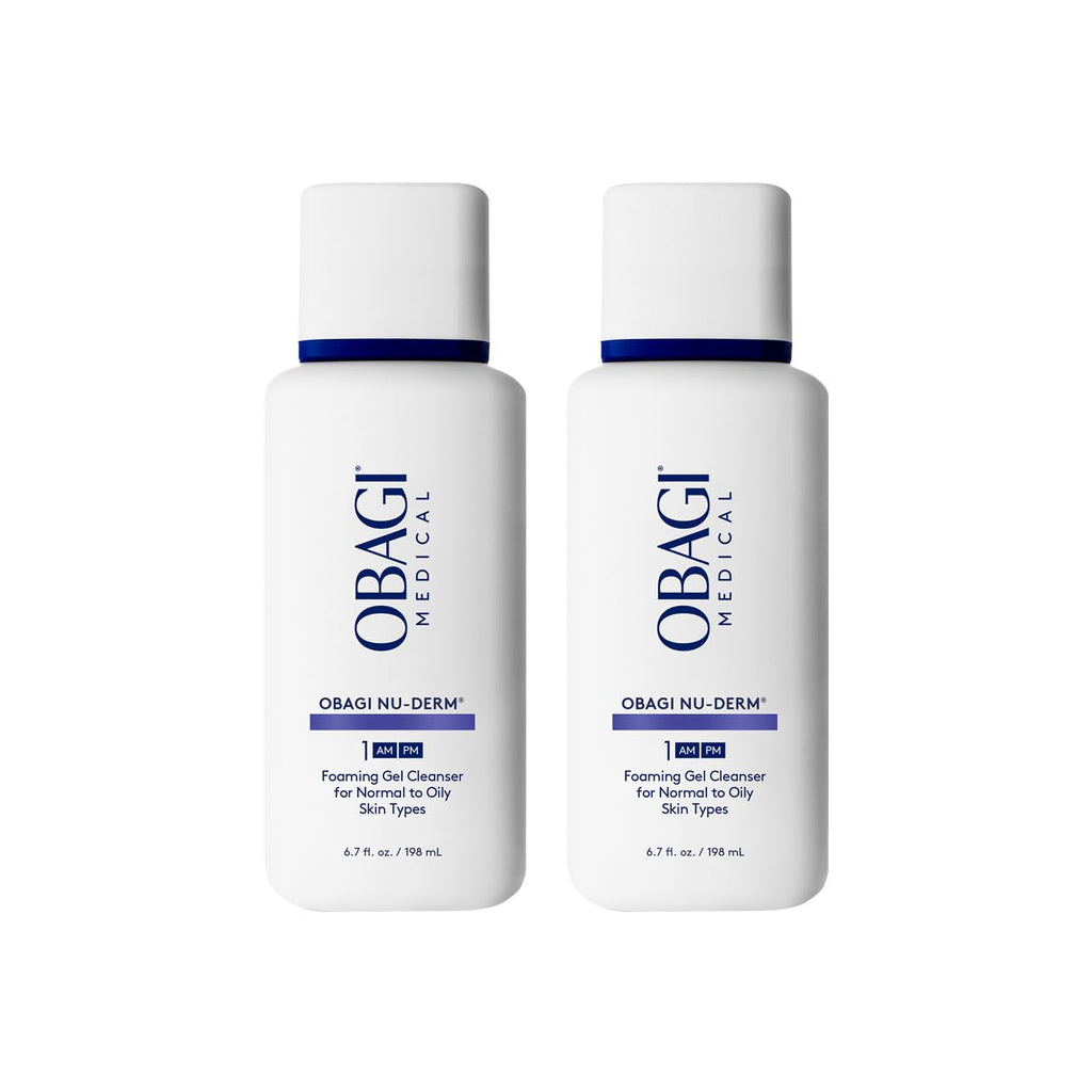 Obagi Nu-Derm Foaming Gel – Gel-Based Cleanser for Normal to Oily & Sensitive Skin | Two Pack