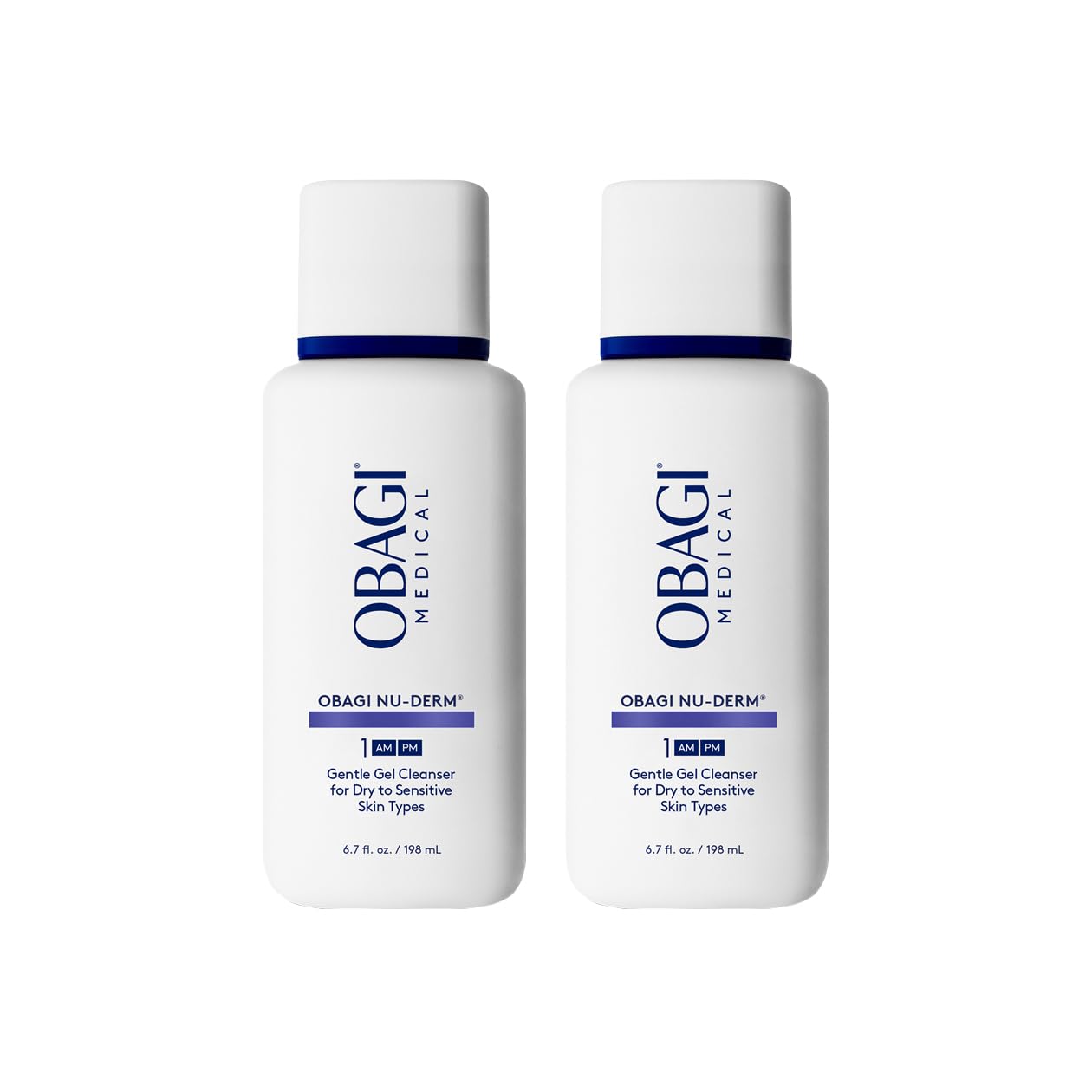 Obagi Nu-Derm Gentle Cleanser – Mild Cleanser for Sensitive Skin (2 x 6.7 oz)