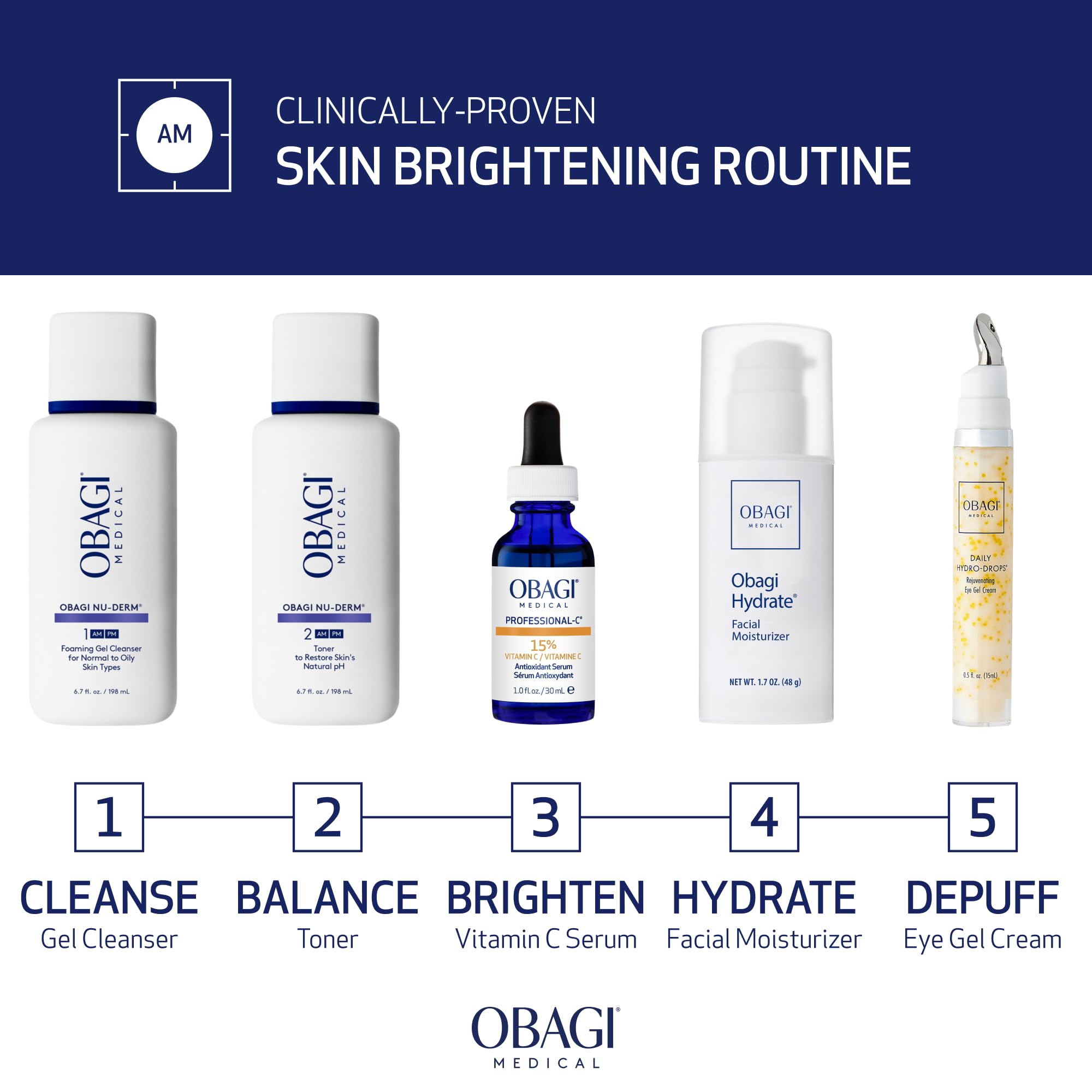Obagi Medical Professional-C 15% Vitamin C Serum – Brighten Skin Tone & Minimize Fine Lines – 0.42 oz