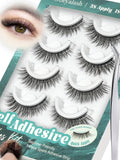Obeyalash Self-Adhesive Cat Eye Lashes 12mm (6D07) – Waterproof, Glueless, 5 Pairs