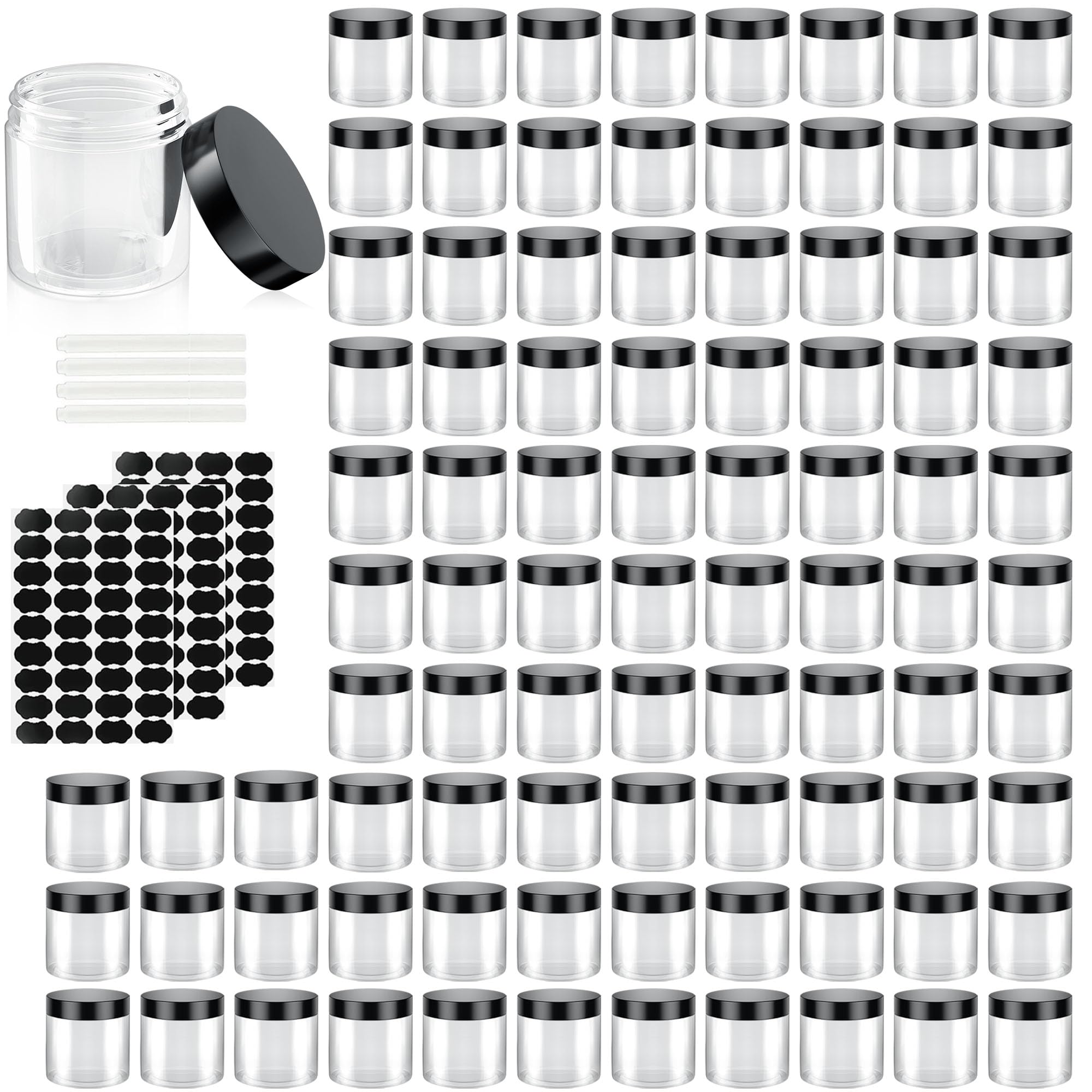 OBKJJ 90-Pack 4oz Travel Containers – Leak-Proof BPA-Free Jars with Lids
