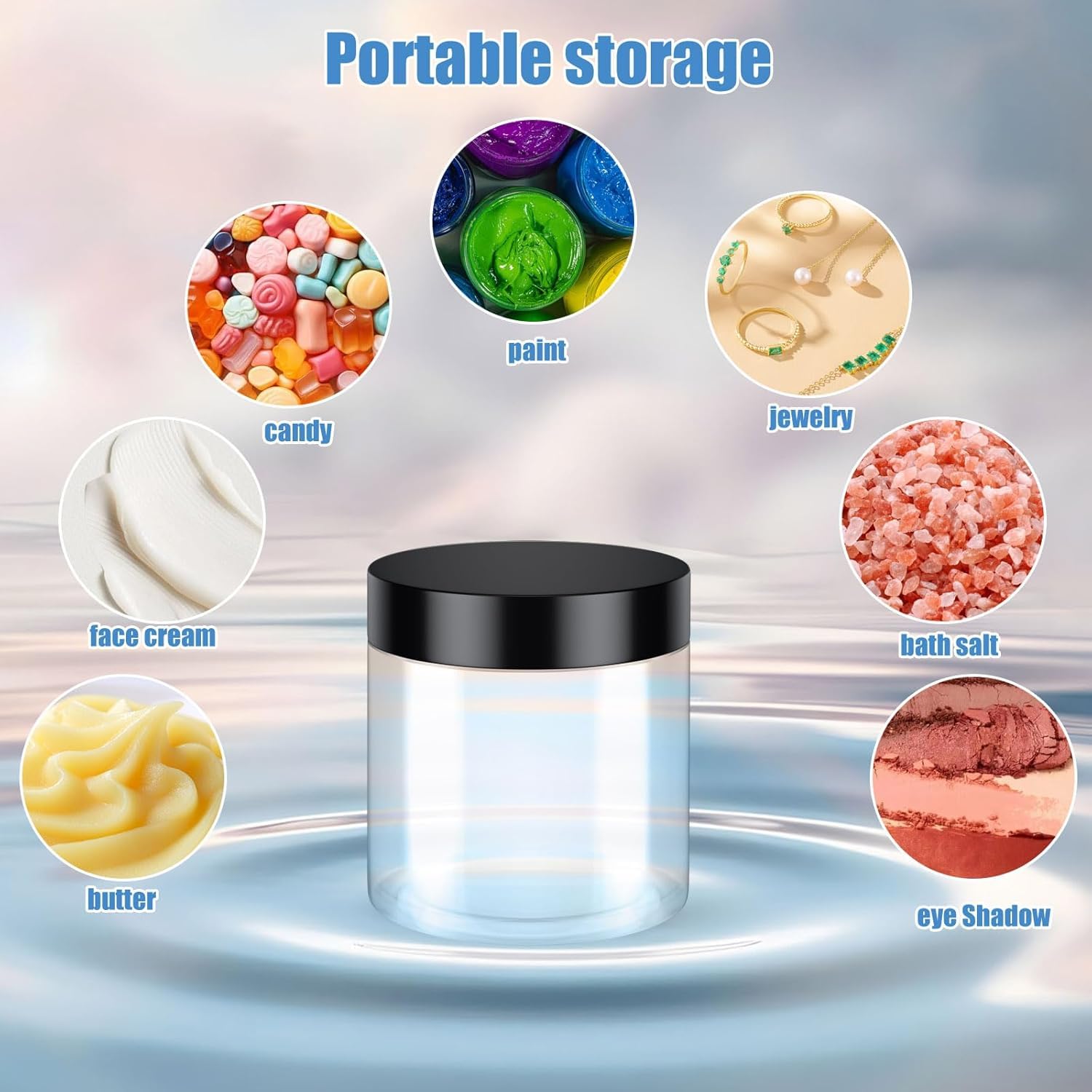 OBKJJ 90-Pack 4oz Travel Containers – Leak-Proof BPA-Free Jars with Lids