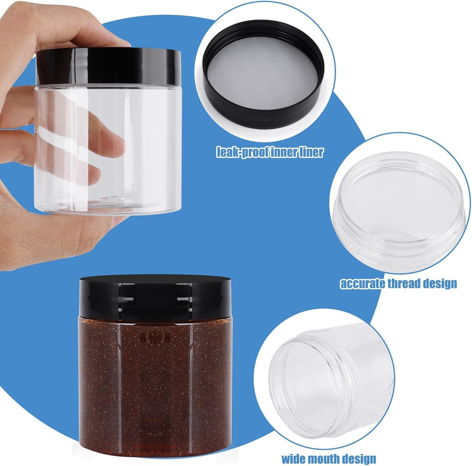 OBKJJ 90-Pack 4oz Travel Containers – Leak-Proof BPA-Free Jars with Lids