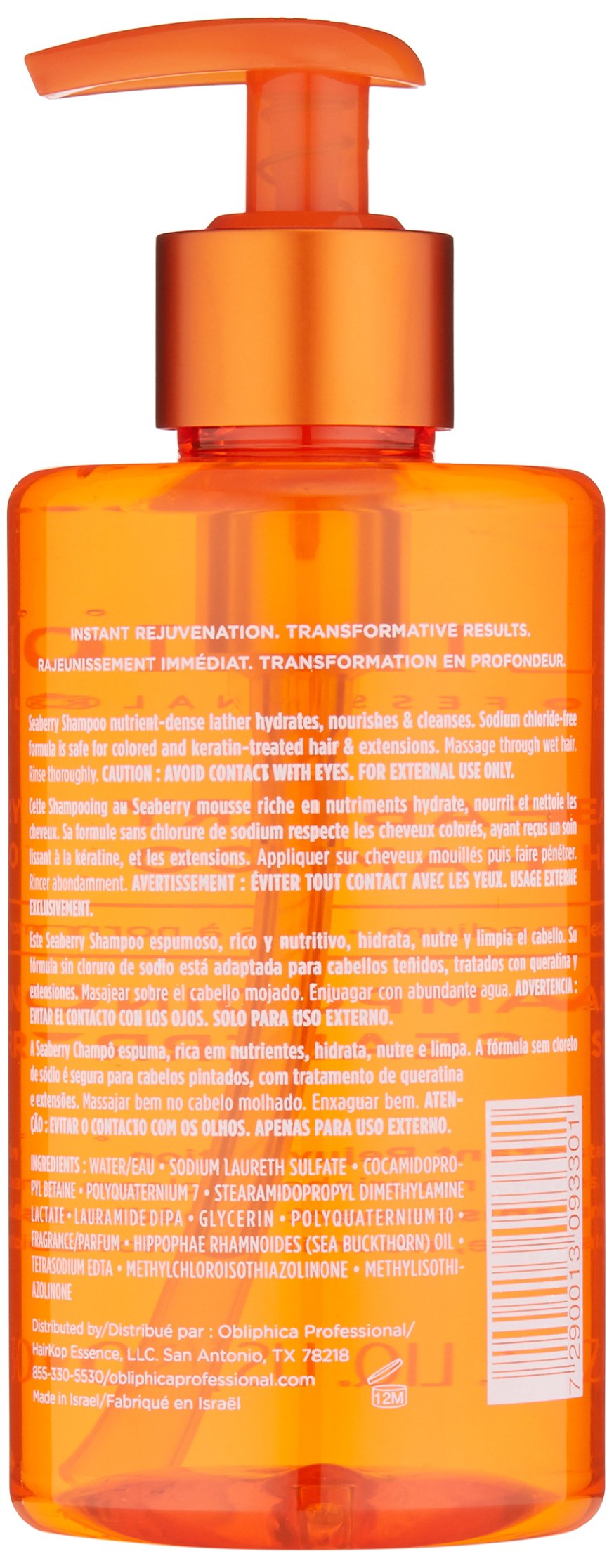 Obliphica Professional Seaberry Shampoo for Fine to Medium Hair – 10 Fl Oz