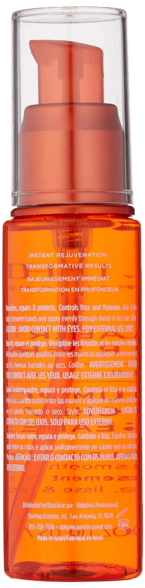 Obliphica Seaberry Leave-In Hair Serum for Fine & Medium Hair | Frizz Control & Nourishment - 2.2 fl oz