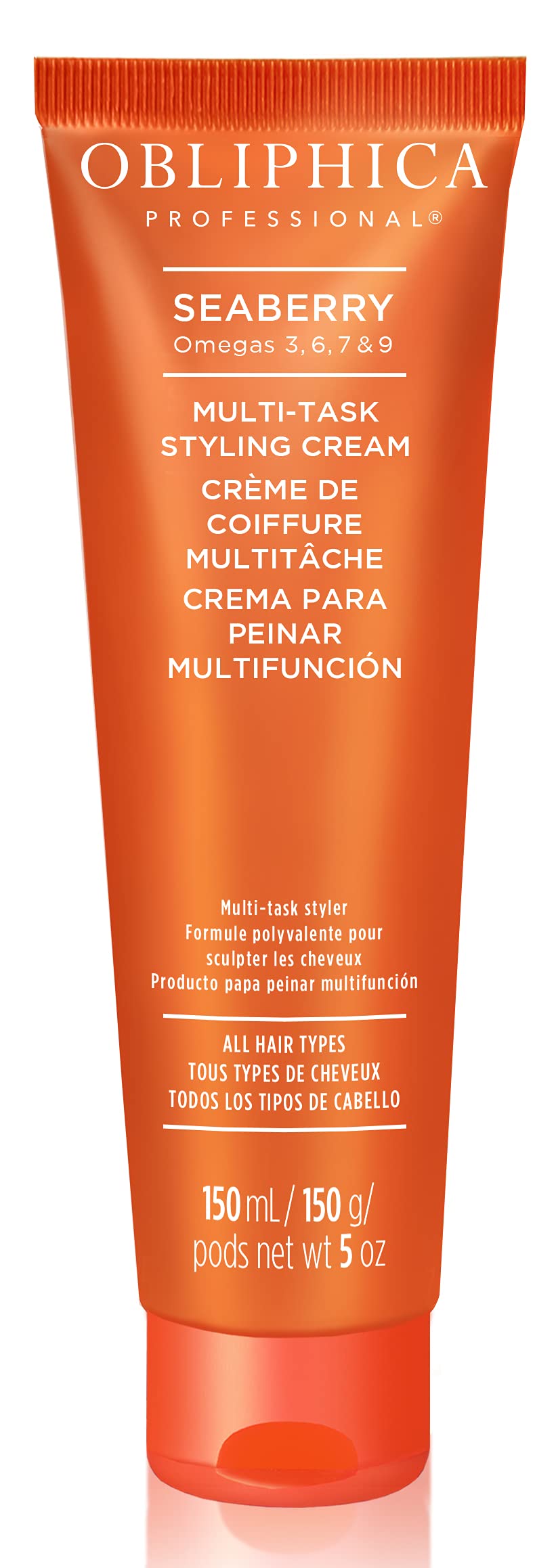 Obliphica Professional Seaberry Styling Cream – Anti-Frizz, Heat Protection, Hair Texture Enhancer – 5 Fl Oz