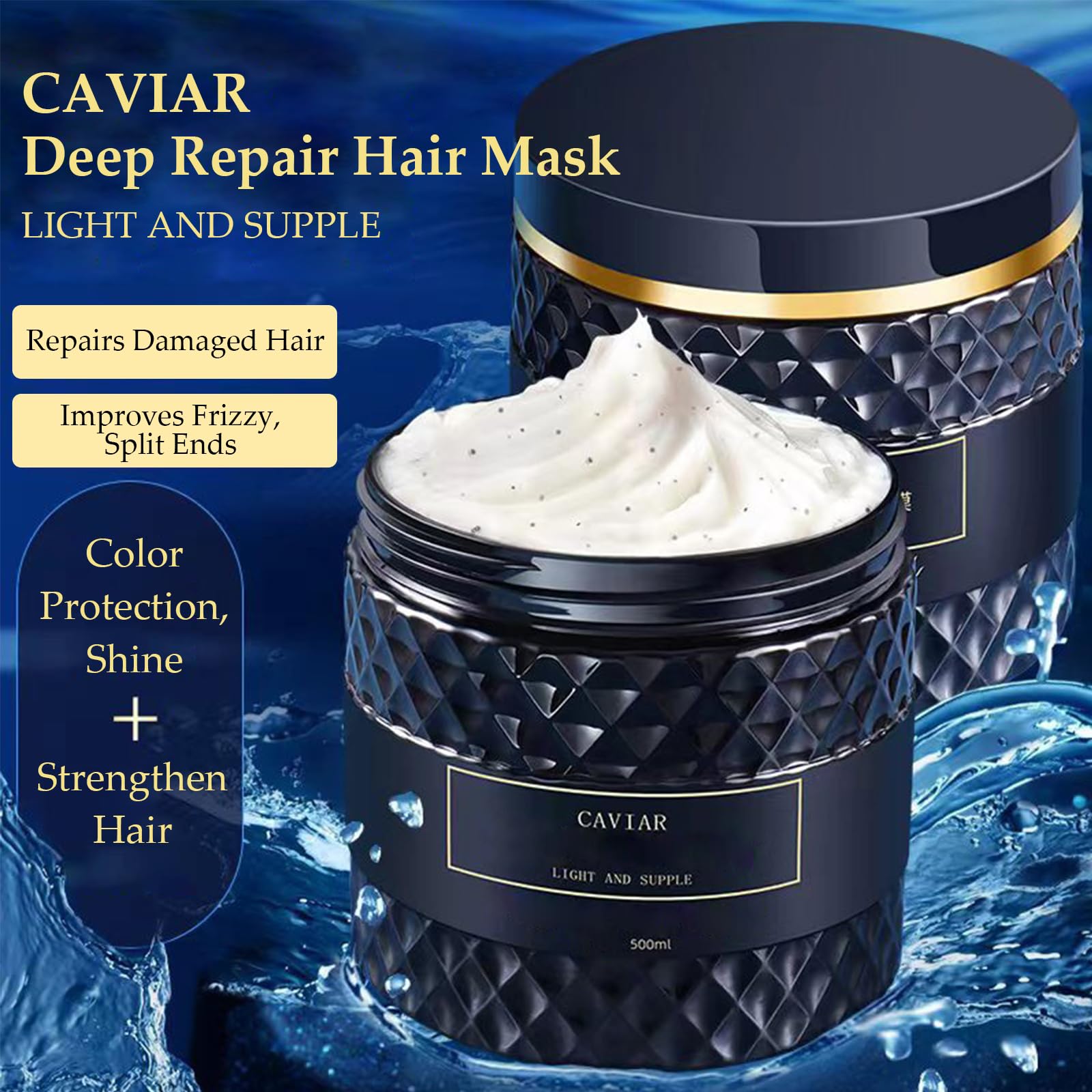 OBRADOYA Caviar Korean Hair Mask – Deep Repair & Moisture (16.9 fl oz / 500 ml)