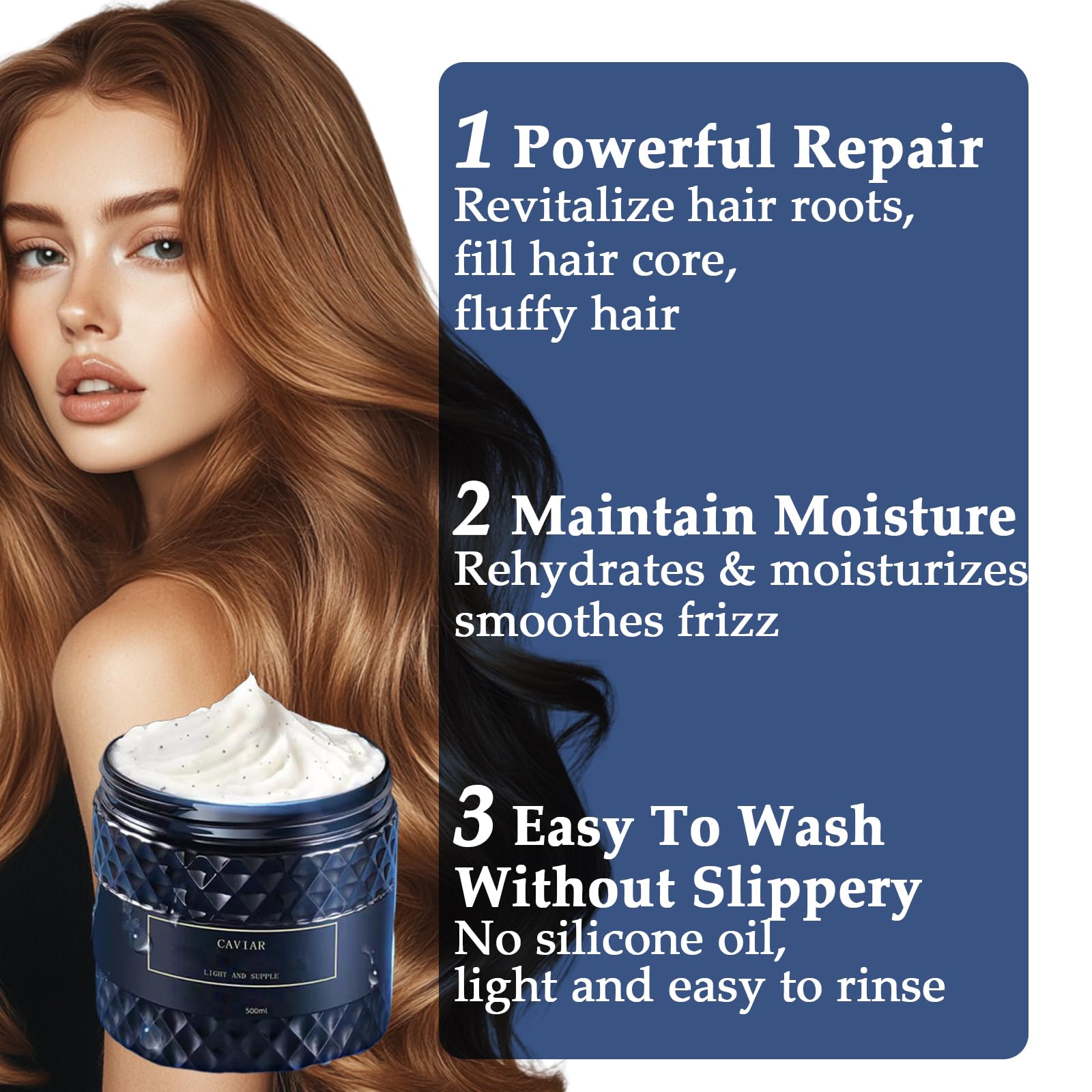 OBRADOYA Caviar Korean Hair Mask – Deep Repair & Moisture (16.9 fl oz / 500 ml)