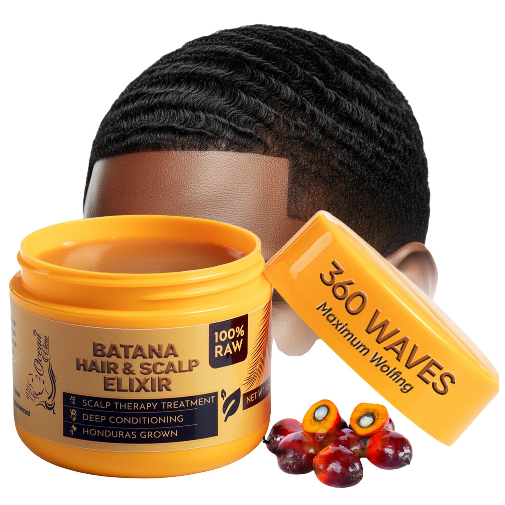 OCEAN VIEW DEEP WAVES POMADE – Premium 360 Wave Pomade for Strong, Hydrated Waves (4 oz)