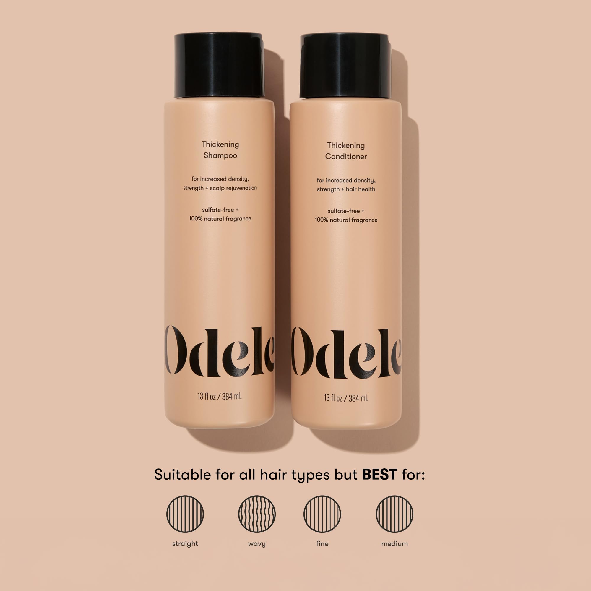 Odele Hair Thickening Shampoo & Conditioner Set – Densify & Strengthen (13 fl oz x 2)