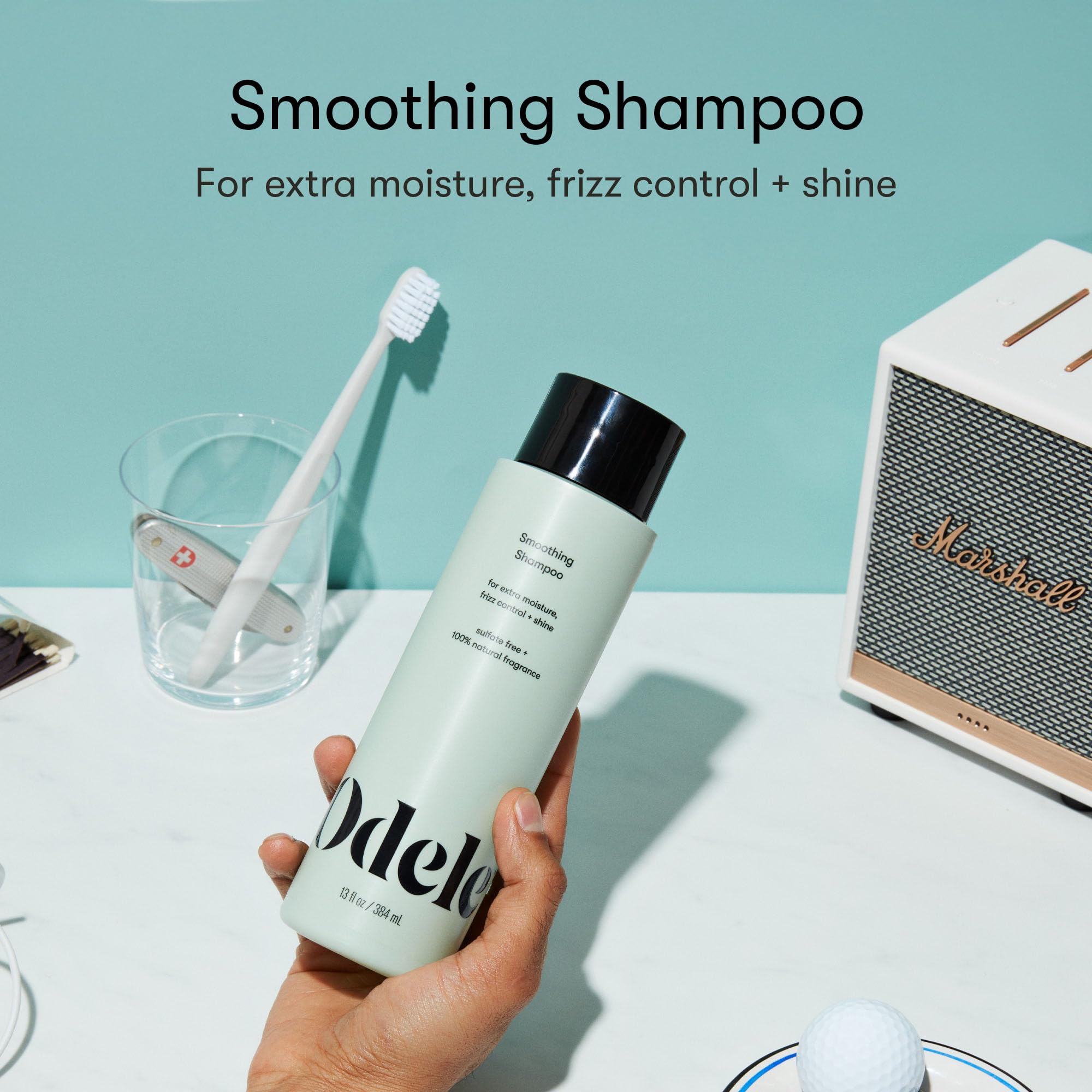 Odele Smoothing Sulfate-Free Shampoo – Extra Moisture, Frizz Control, Shine | 32 Fl Oz