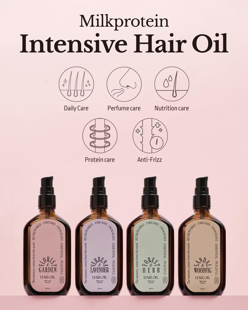 ODID Milk Protein Intensive Hair Oil – Korean Anti-Frizz Nourishing Serum with 10,000ppm Argan Oil (3.38 fl oz)