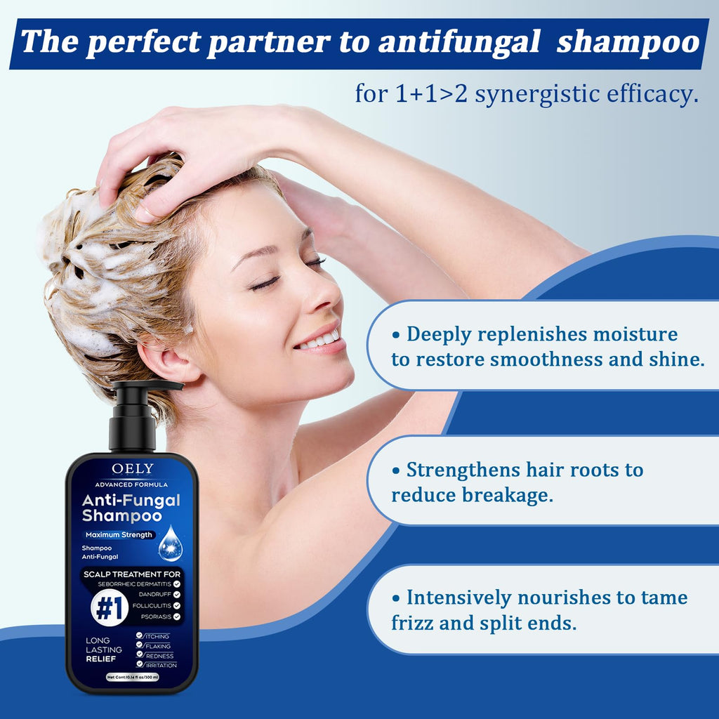 oely Antifungal Shampoo & Conditioner Set — Scalp Support for Folliculitis & Dermatitis