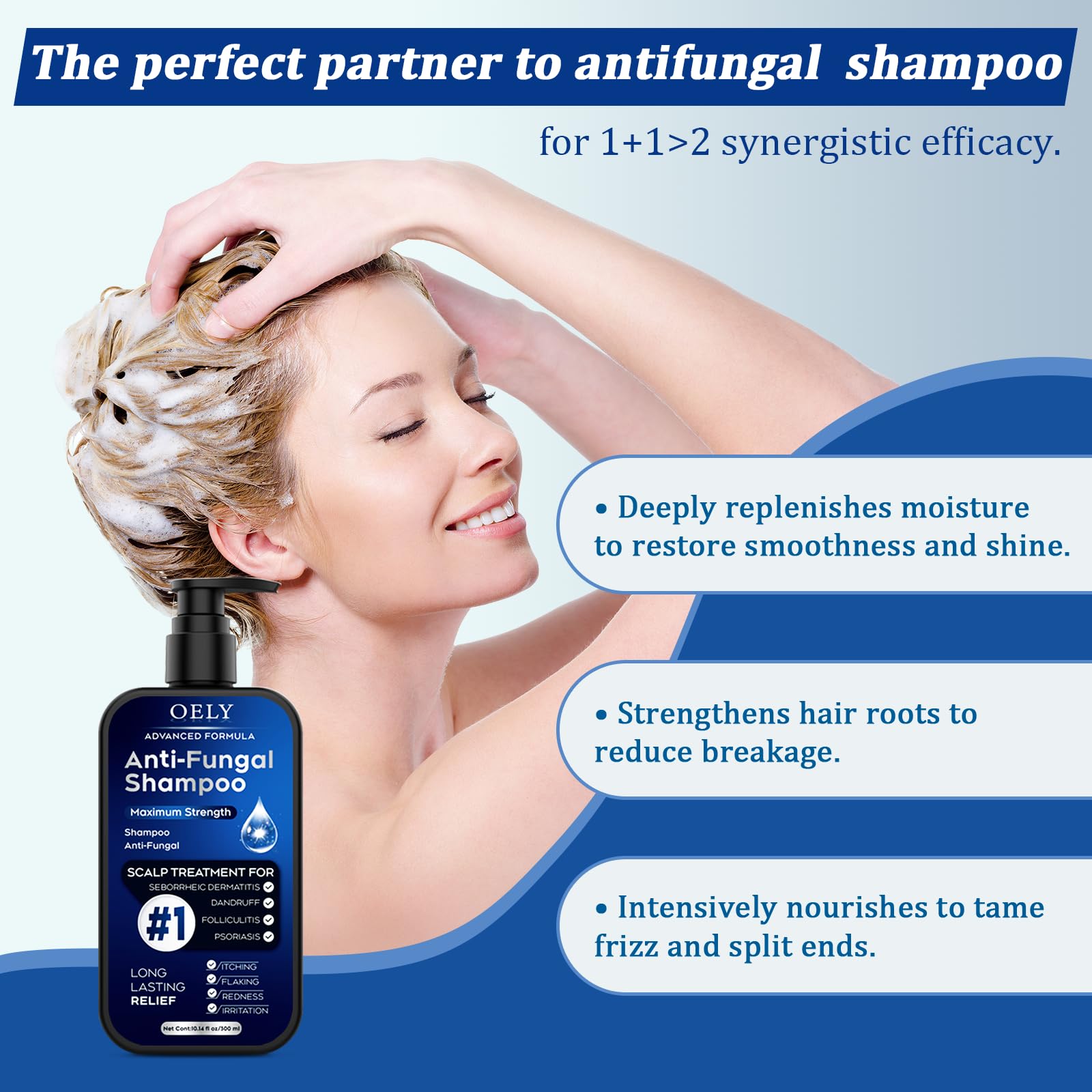 oely Antifungal Shampoo & Conditioner Set — Scalp Support for Folliculitis & Dermatitis