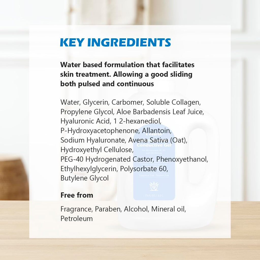 Oeneis Microcurrent Conductive Gel for Face – Hydrating Collagen RF Gel with Hyaluronic Acid & Aloe Vera (75 fl oz) – Fragrance-Free, Paraben-Free