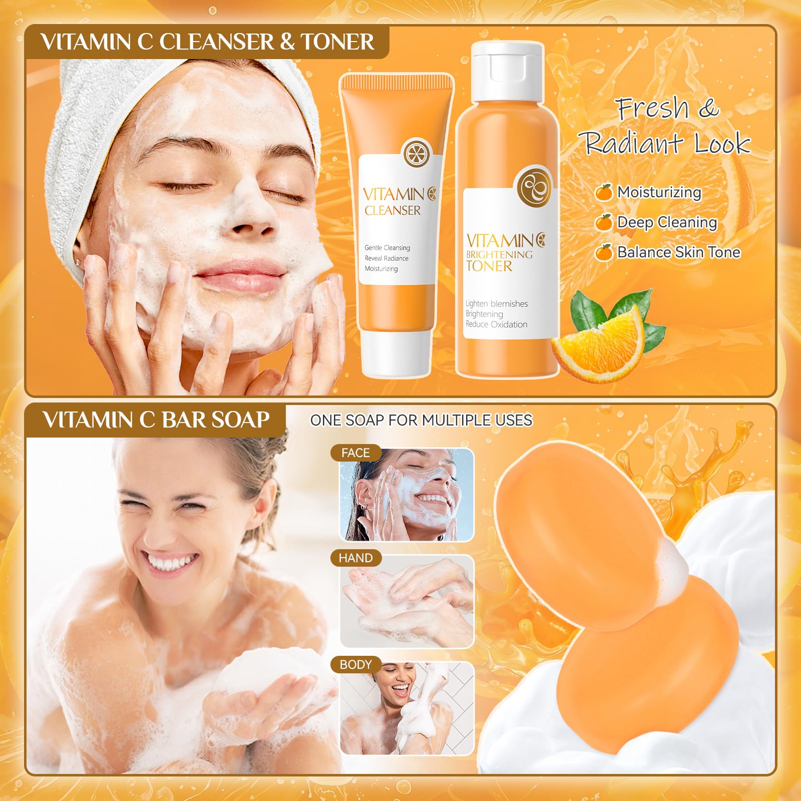 Ofanyia 28-Piece Vitamin C Skincare Set for Teens 10-12 – Complete Routine for Deep Clean & Hydration | Ideal Valentine’s Gift