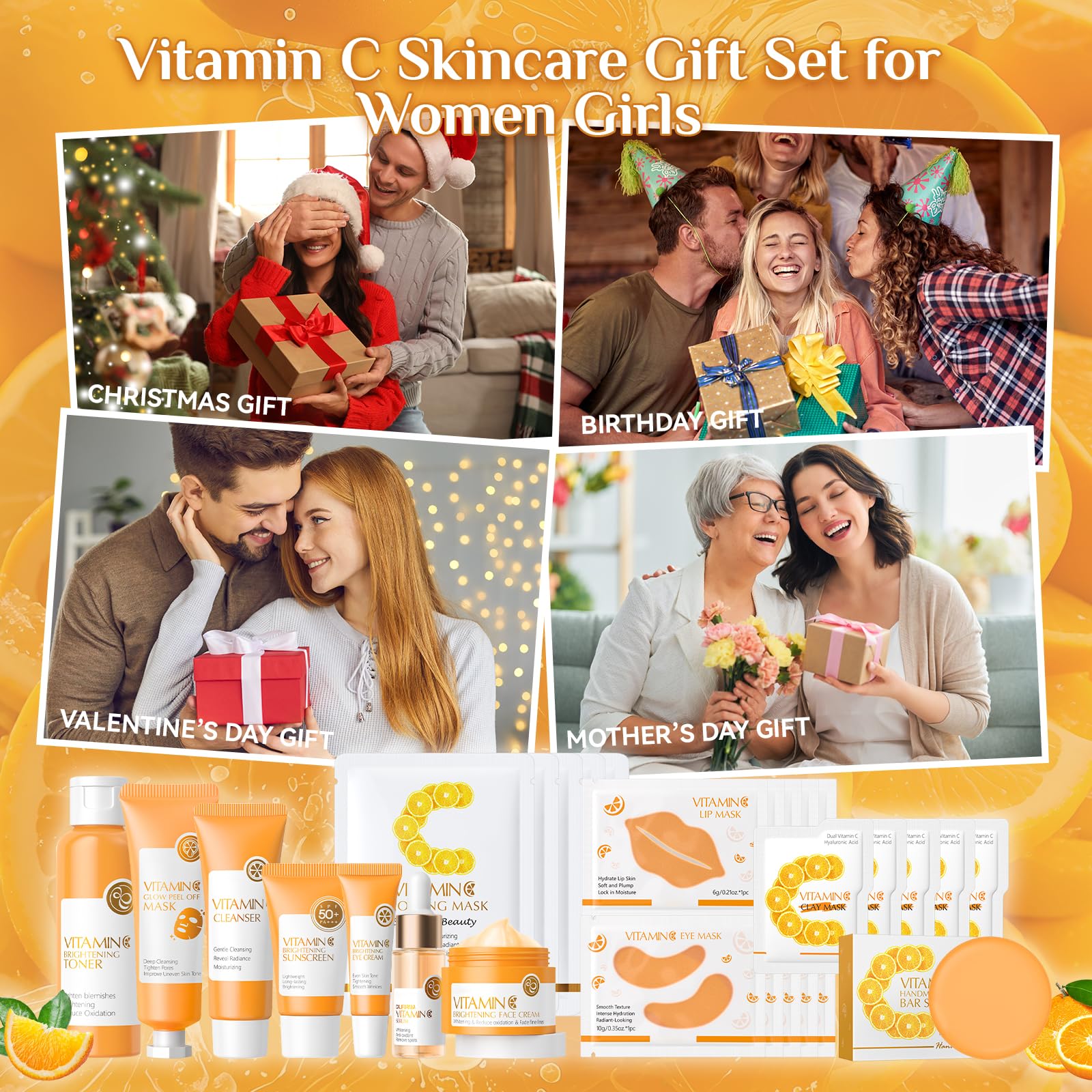Ofanyia 28-Piece Vitamin C Skincare Set for Teens 10-12 – Complete Routine for Deep Clean & Hydration | Ideal Valentine’s Gift