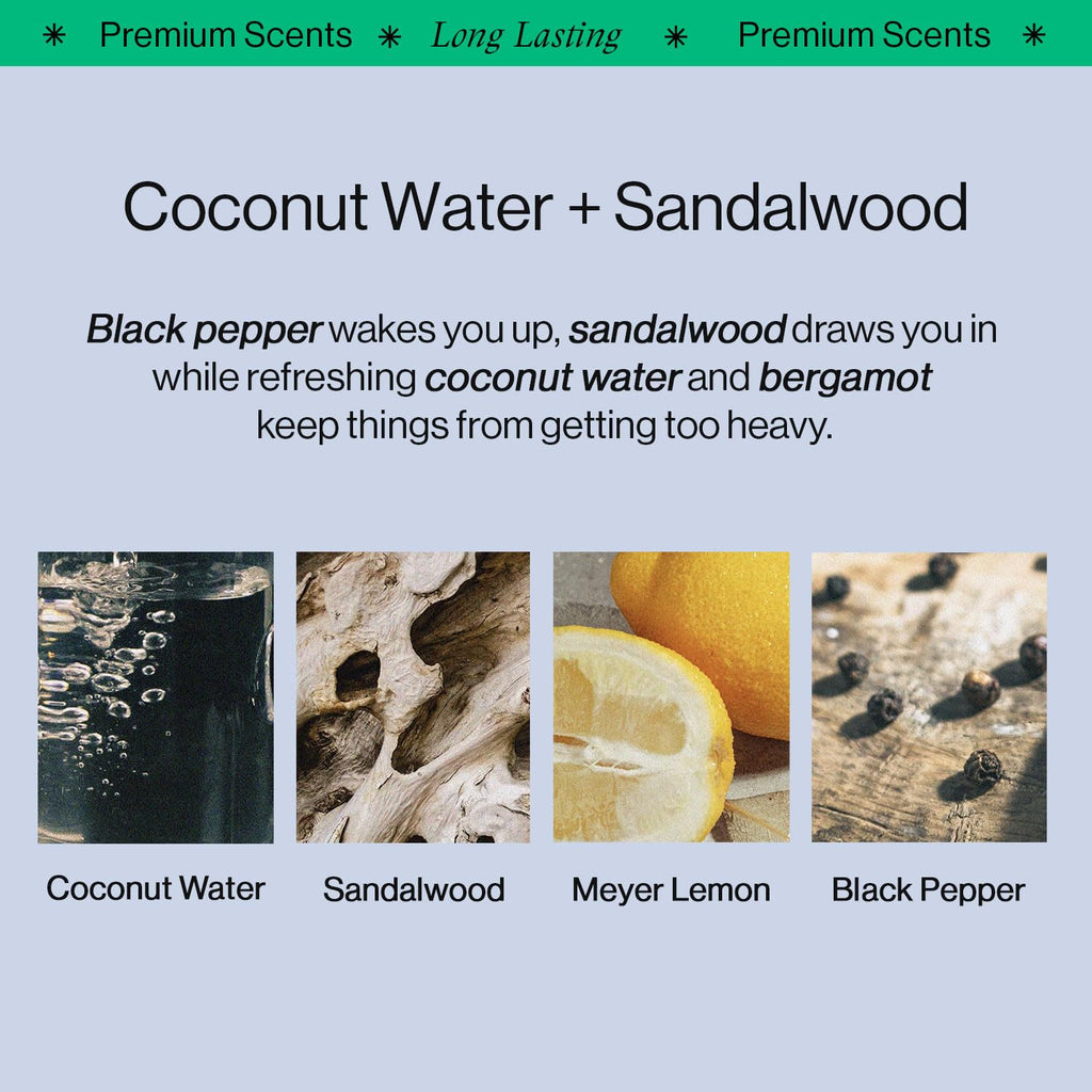 OffCourt Aluminum-Free Body Spray – Coconut Water & Sandalwood, 3.4 oz
