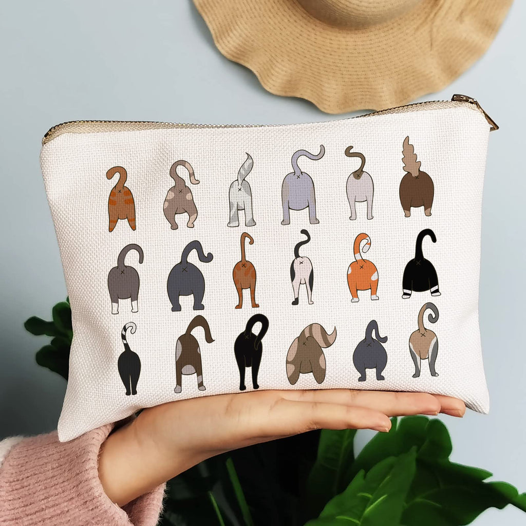 OFlyDesigns Doodle Cat Butt Makeup Bag — Funny Cat Lover Gift
