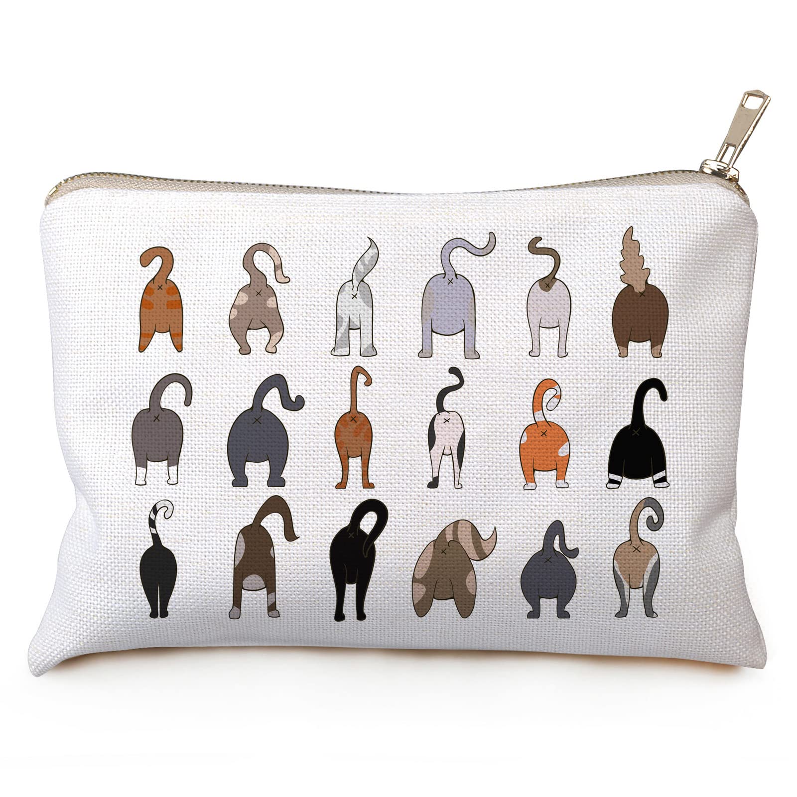 OFlyDesigns Doodle Cat Butt Makeup Bag — Funny Cat Lover Gift