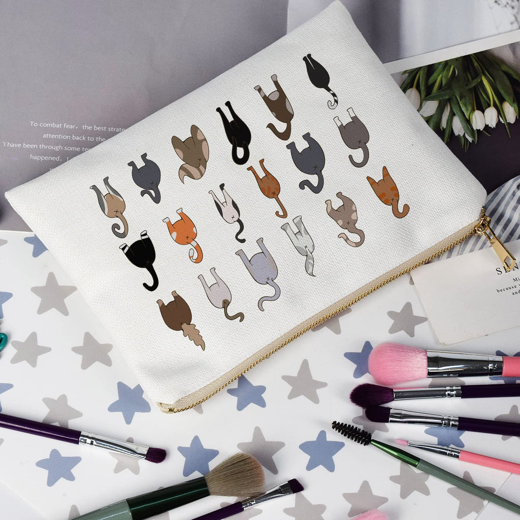 OFlyDesigns Doodle Cat Butt Makeup Bag — Funny Cat Lover Gift