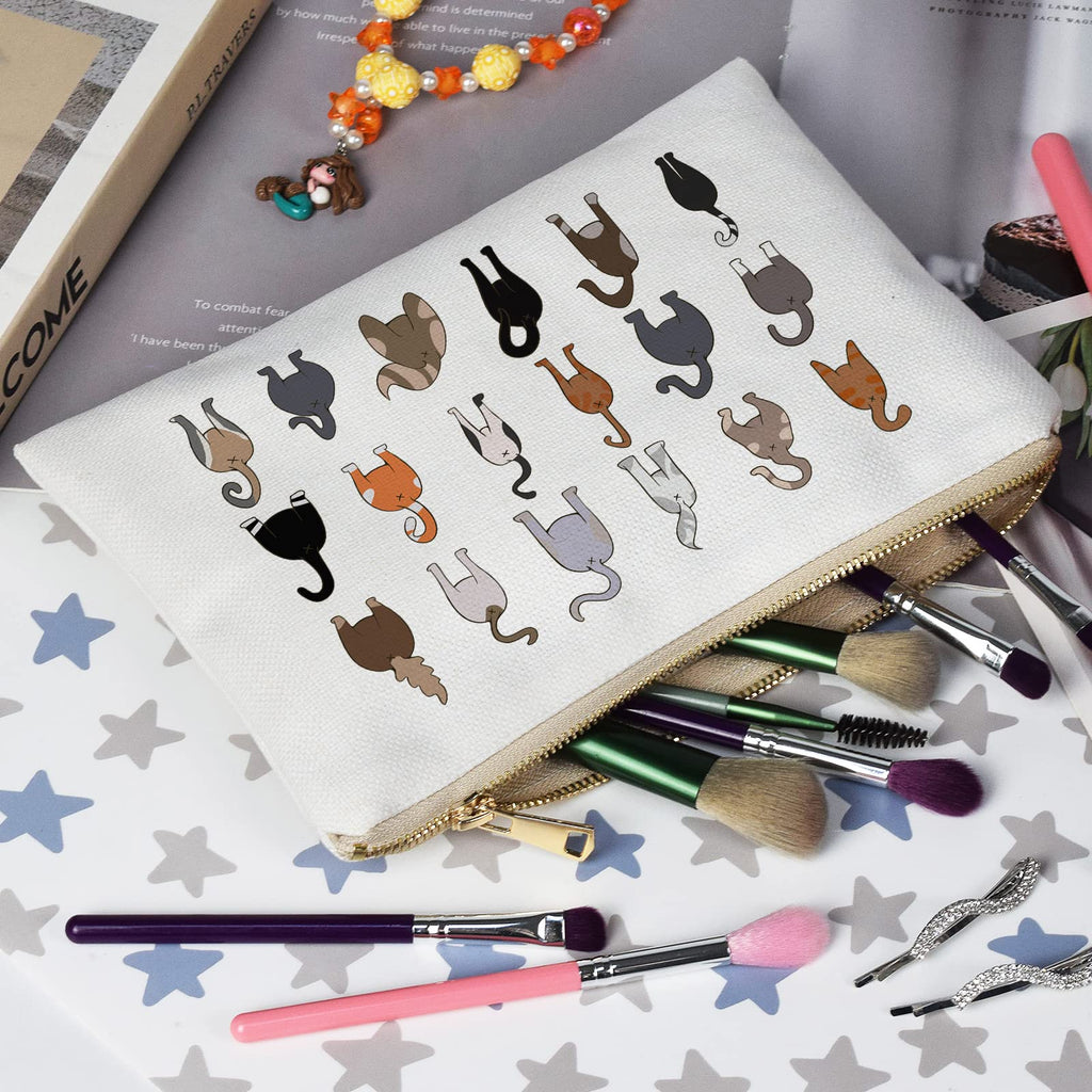 OFlyDesigns Doodle Cat Butt Makeup Bag — Funny Cat Lover Gift