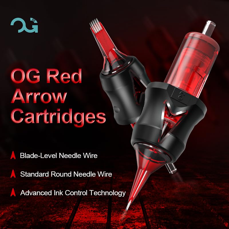 OG PRODUCE Tattoo Cartridge Needles 20Pcs Round Liner/Round Shader/Magum/Mix Bugpin Disposable for Rotary Tattoo Machine Pen Gun (1011CM)