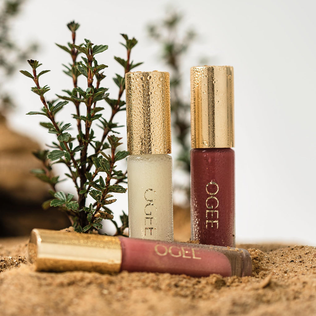 Ogee Beyond Clean Lip Gloss – Certified Organic Plumping Hydration in Wild Rose