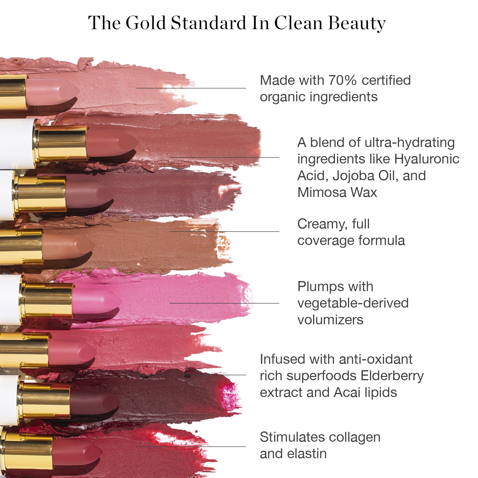 Ogee Full Bloom Sculpted Lipstick Bacarra Deep Wine – 70% Organic, Jojoba Oil, Micro Hyaluronic Acid | Made in USA