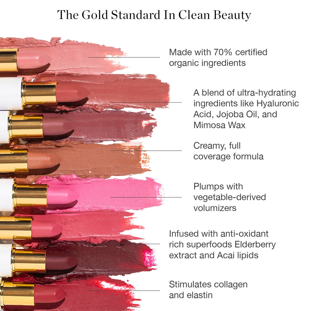 Ogee Full Bloom Sculpted Lipstick Amnesia Blackberry Mauve | 70% Organic, Jojoba Oil, Micro Hyaluronic Acid | Made in USA