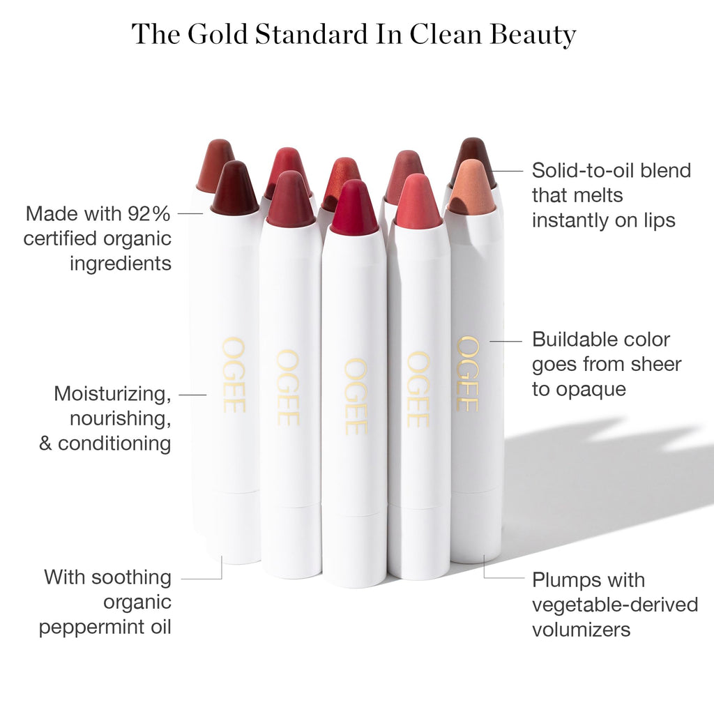 Ogee Tinted Sculpted Lip Oil – Nolana Lip Tint & Treatment (Terracotta Brown)