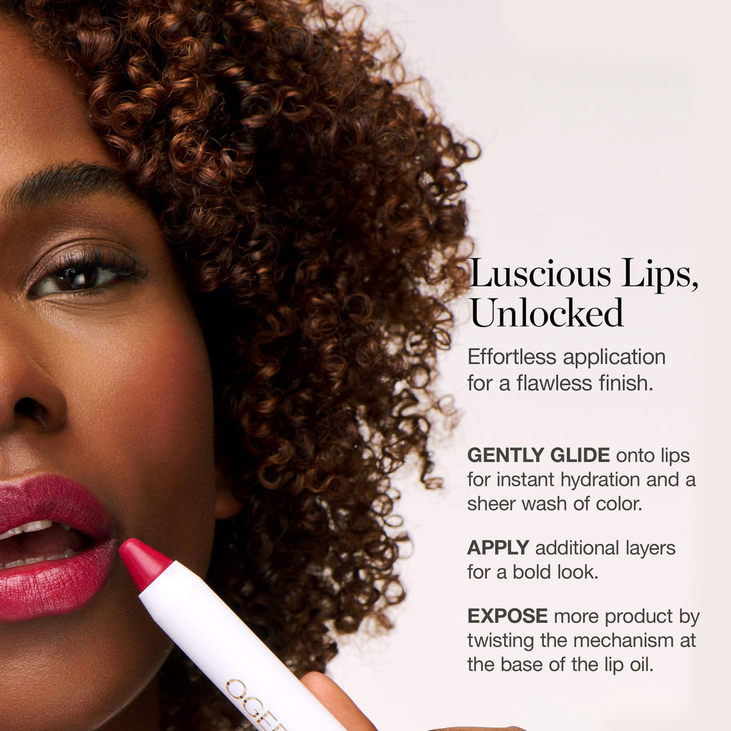 Ogee Tinted Sculpted Lip Oil – Nolana Lip Tint & Treatment (Terracotta Brown)