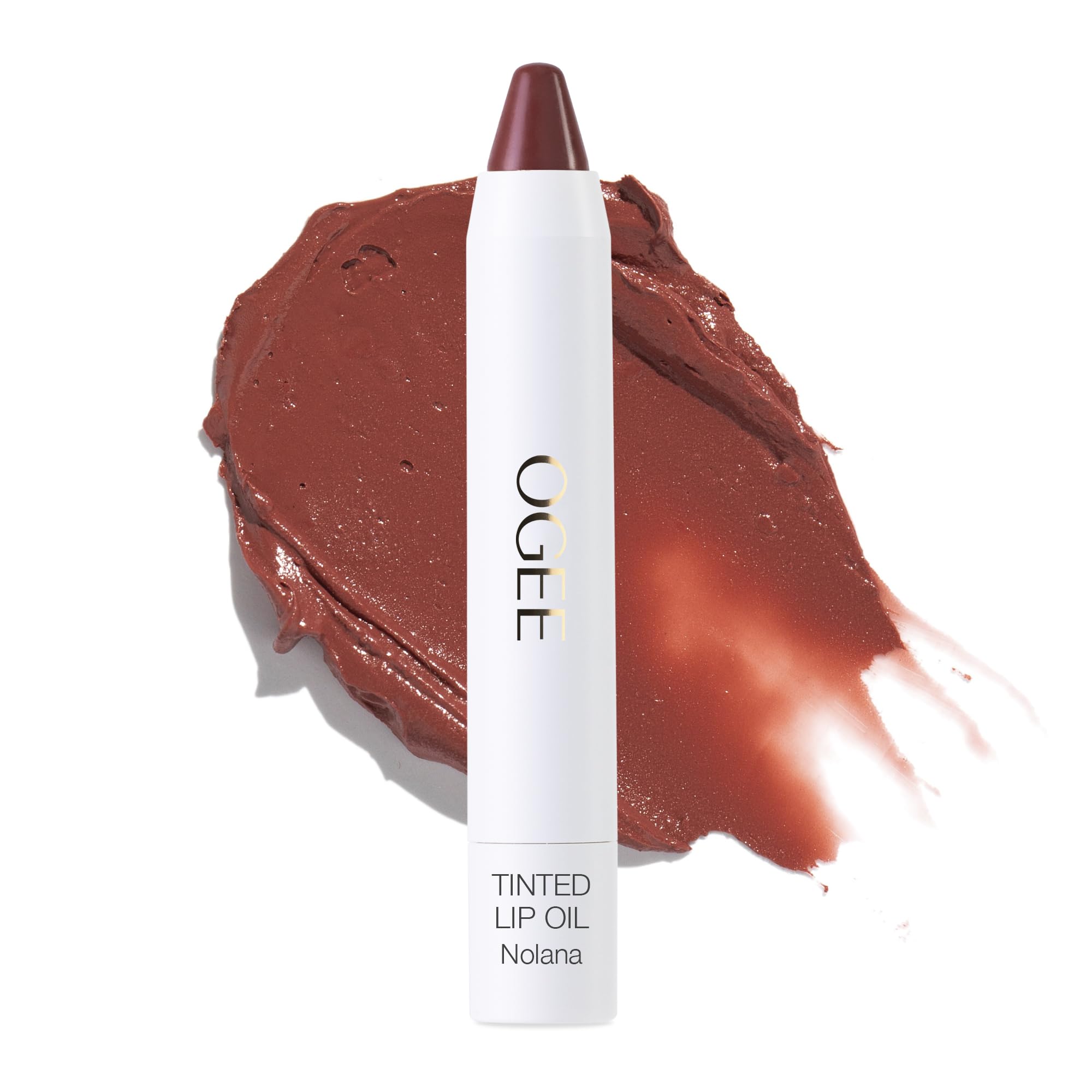 Ogee Tinted Sculpted Lip Oil – Nolana Lip Tint & Treatment (Terracotta Brown)