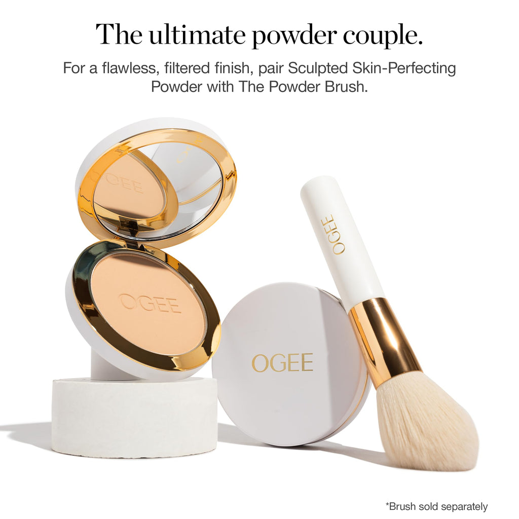 Ogee Sculpted Skin-Perfecting Powder Umber – FULL SET (Case & Refill) | Lightweight, 70% Organic