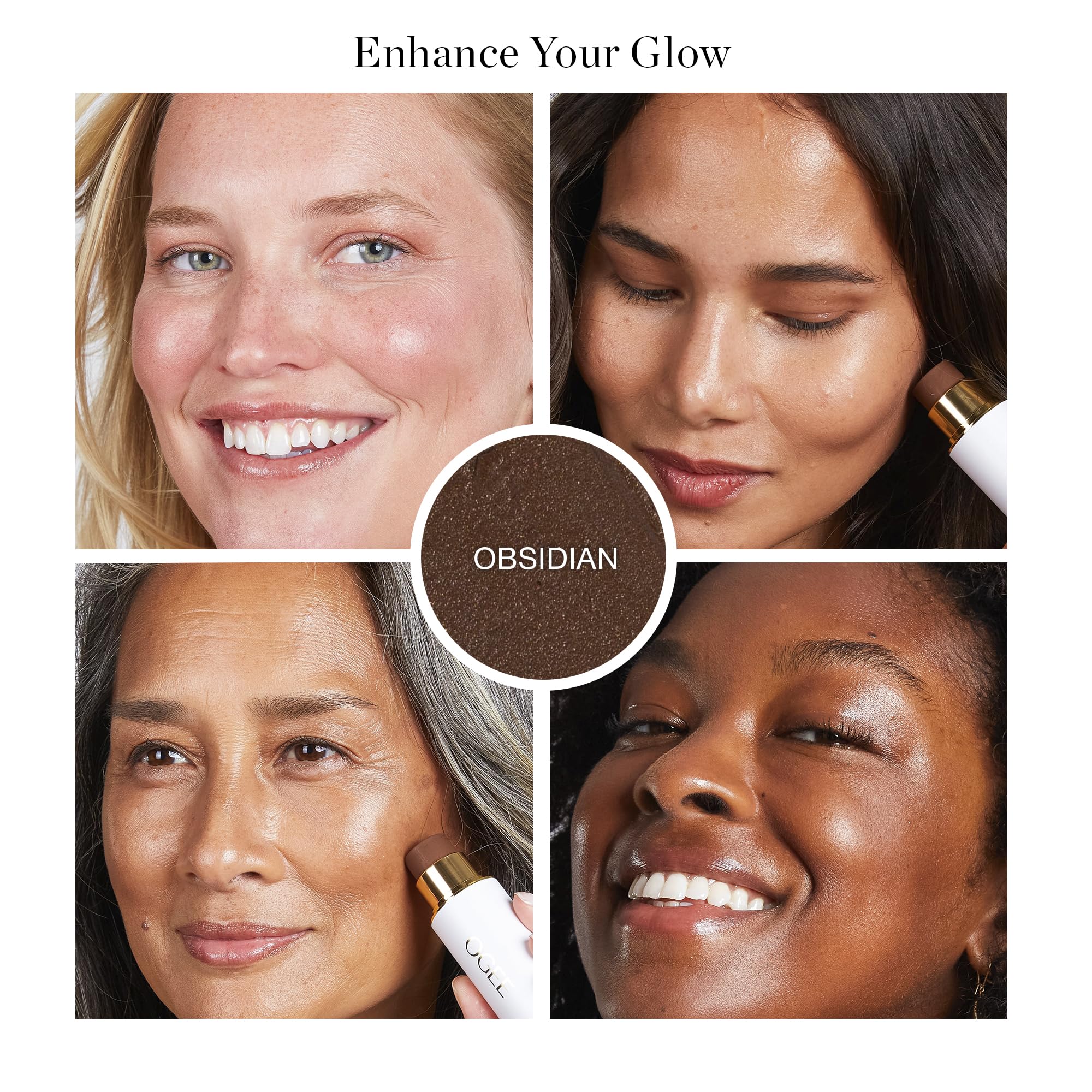Ogee Sculpted Face Stick Obsidian – Matte Deep Bronze Organic Bronzer & Contour