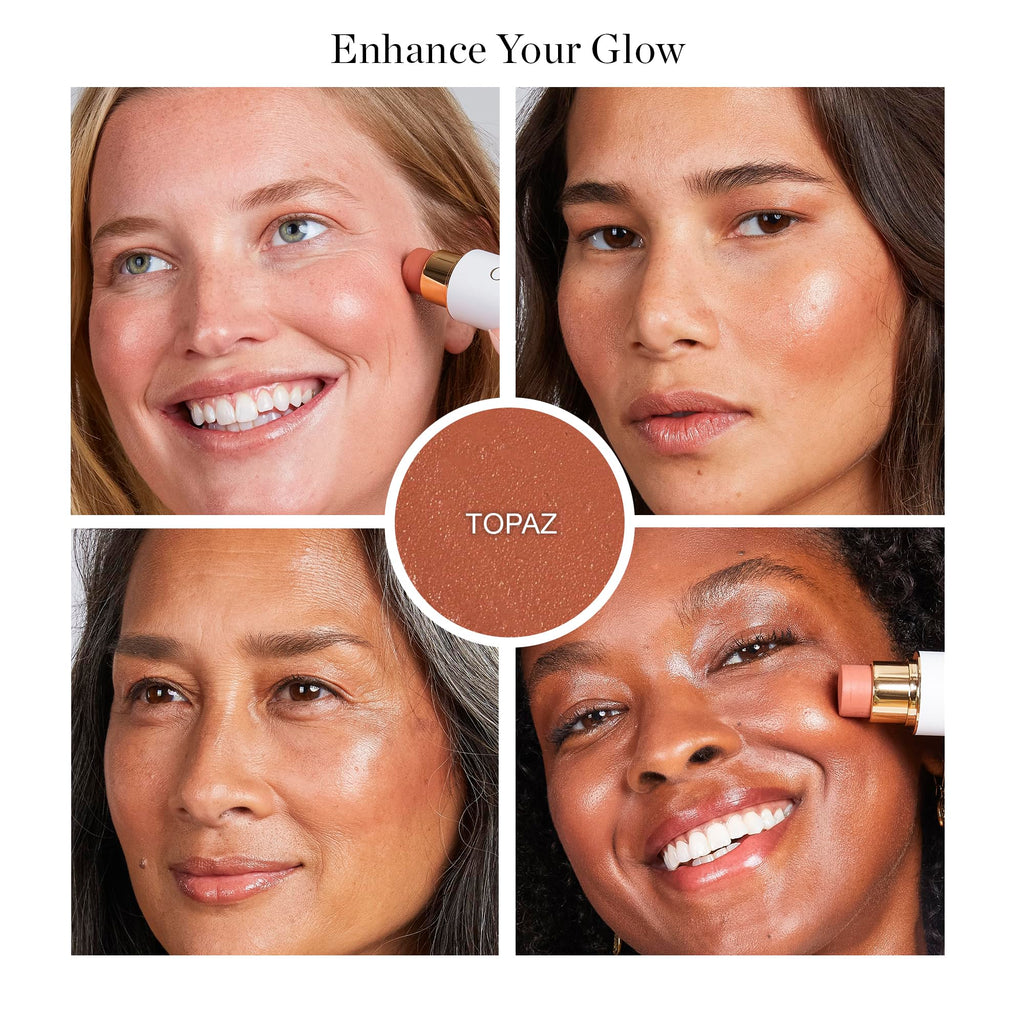 Ogee Sculpted Face Stick Topaz – Matte Rosy Peach | Organic Blush Stick & Highlighter