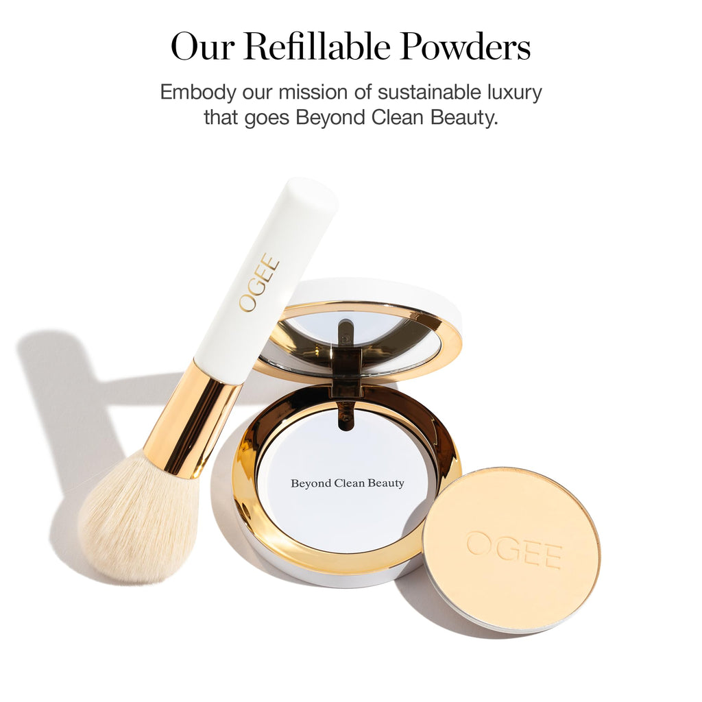 Ogee Sculpted Skin Setting Powder Sienna – Full Set (Case & Refill) – 70% Organic