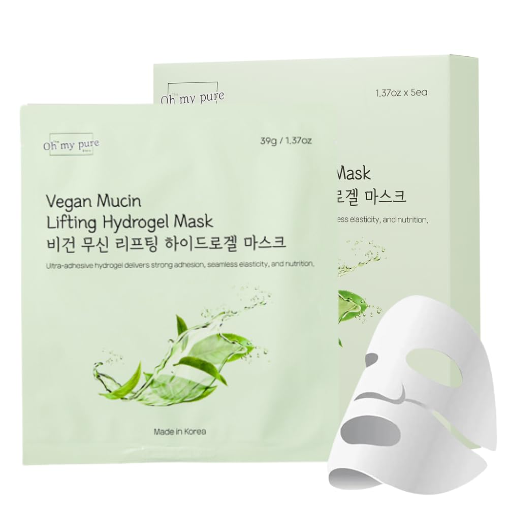 Oh My Pure Vegan Mucin Lifting Hydrogel Mask – Hydration, Elasticity & Glow | Made in Korea