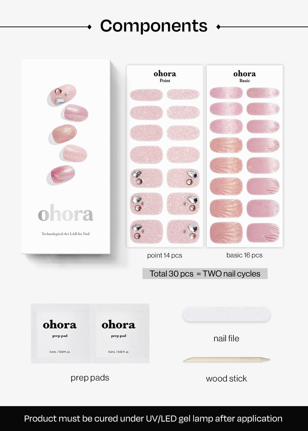 ohora Semi Cured Gel Nail Strips N Mermaid Glow – Salon-Quality, Long-Lasting & Easy to Apply