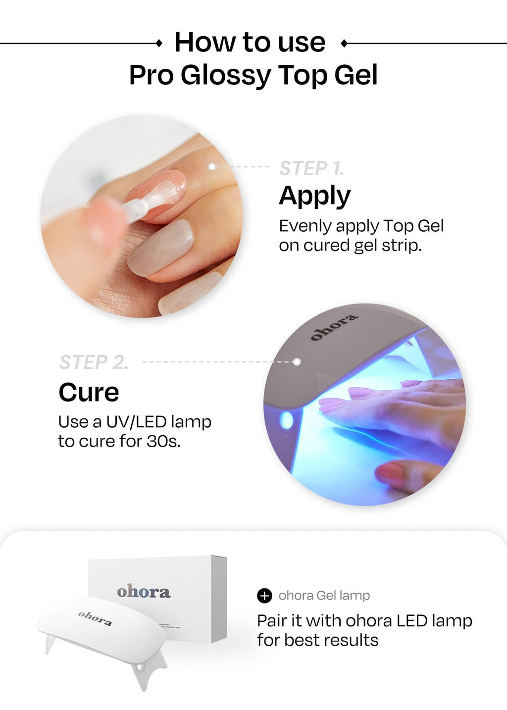 ohora Bundle Set – Nail Essential Duo: Easy Peel Remover & Top Gel for Semi-Cured Gel Nail Strips