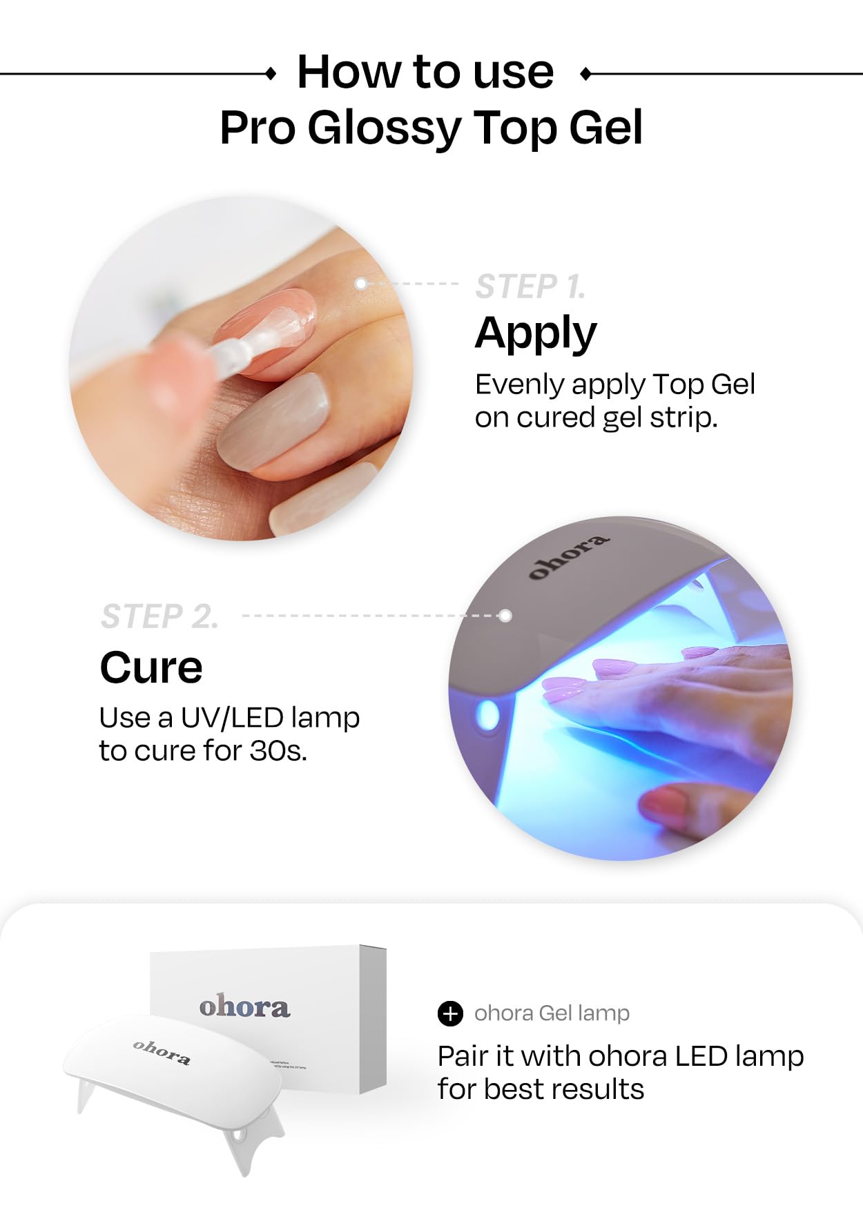 ohora Bundle Set – Nail Essential Duo: Easy Peel Remover & Top Gel for Semi-Cured Gel Nail Strips