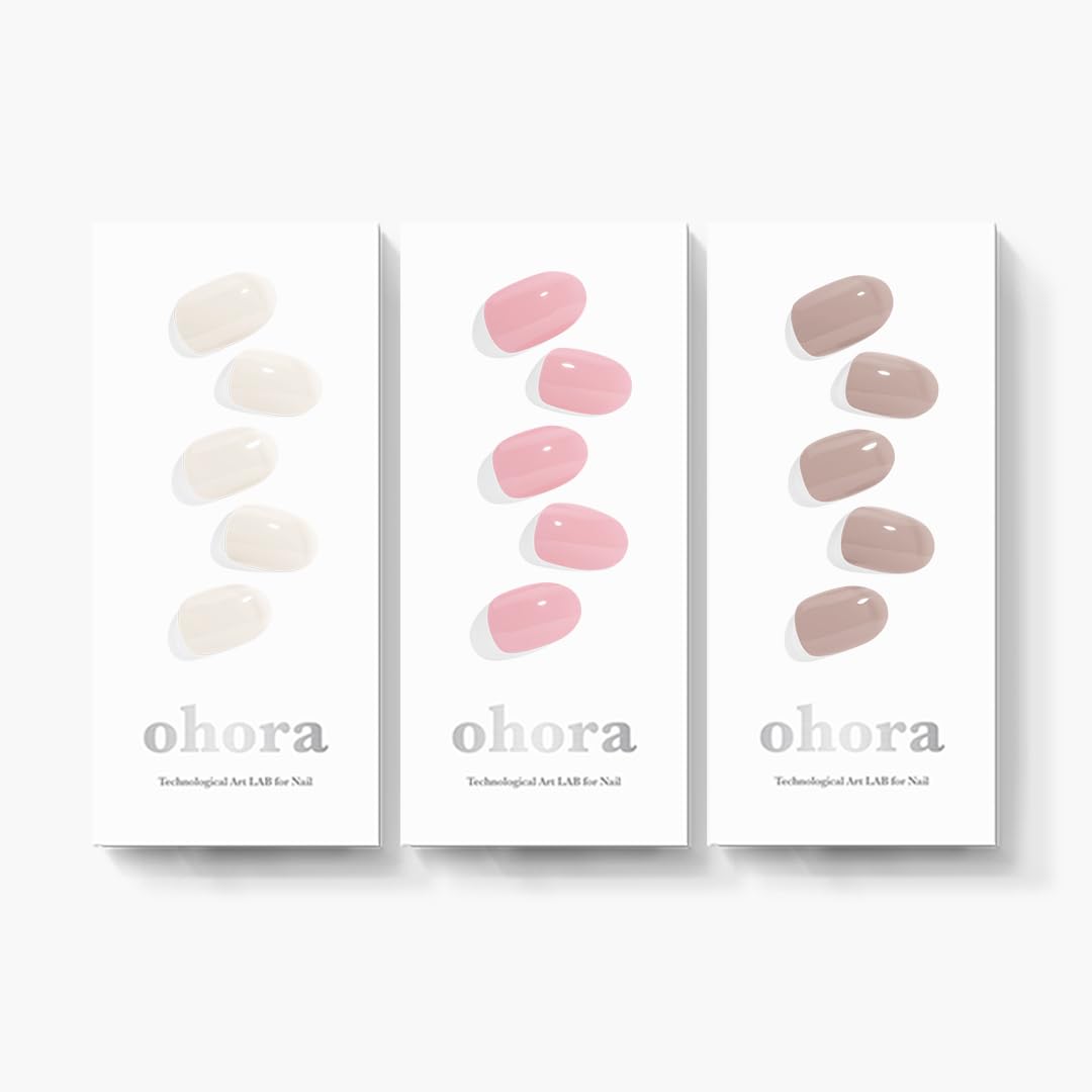 ohora Bundle Set (Daily Trio): N Cream Cotton, N Pink & N Beige Semi-Cured Gel Nail Strips