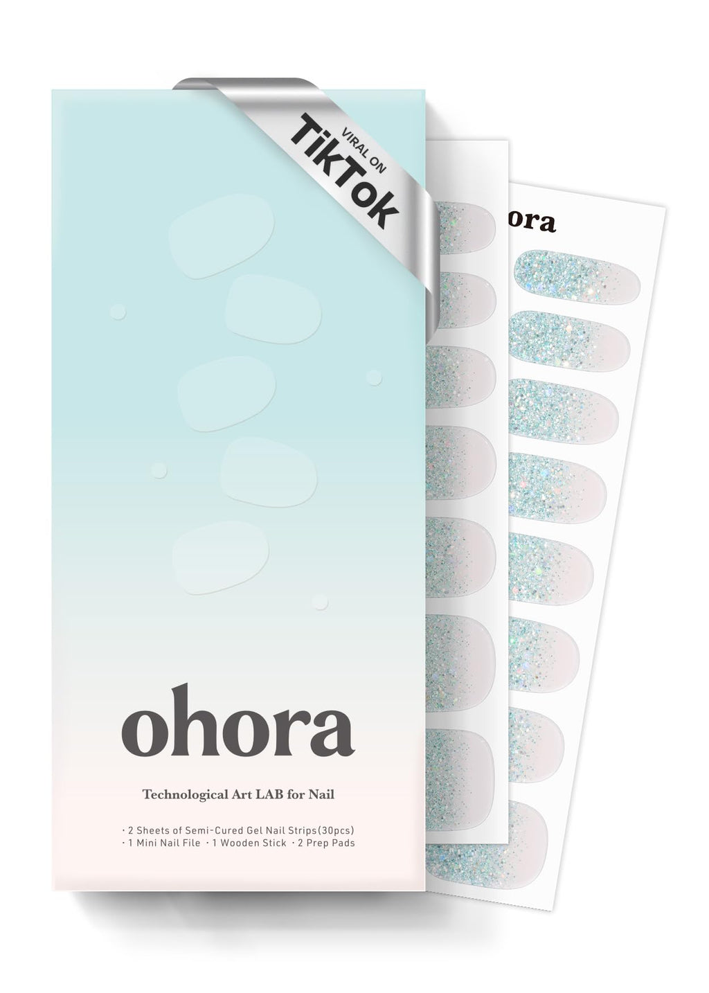 ohora Semi Cured Gel Nail Strips (N Bubble Bomb) – Salon-Quality Nails at Home