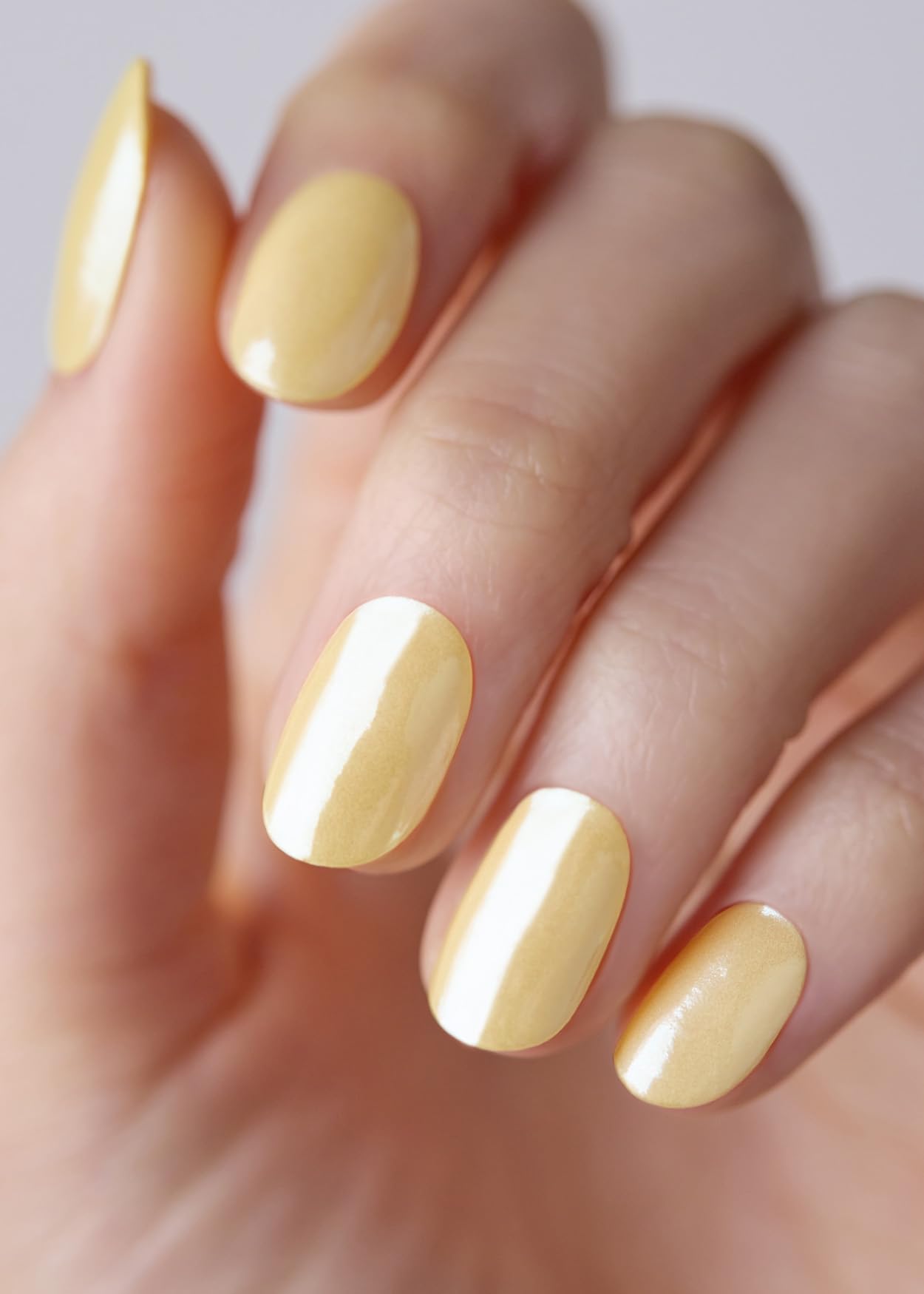 ohora N Butter Chrome Semi Cured Gel Nail Strips – Yellow Chrome, UV/LED Compatible, Salon-Quality & Easy to Use