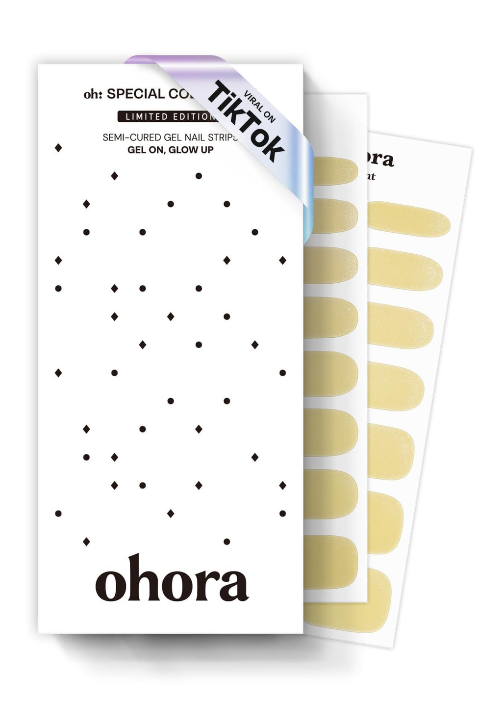 ohora N Butter Chrome Semi Cured Gel Nail Strips – Yellow Chrome, UV/LED Compatible, Salon-Quality & Easy to Use