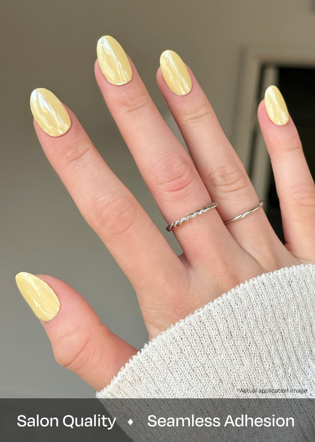 ohora N Butter Chrome Semi Cured Gel Nail Strips – Yellow Chrome, UV/LED Compatible, Salon-Quality & Easy to Use