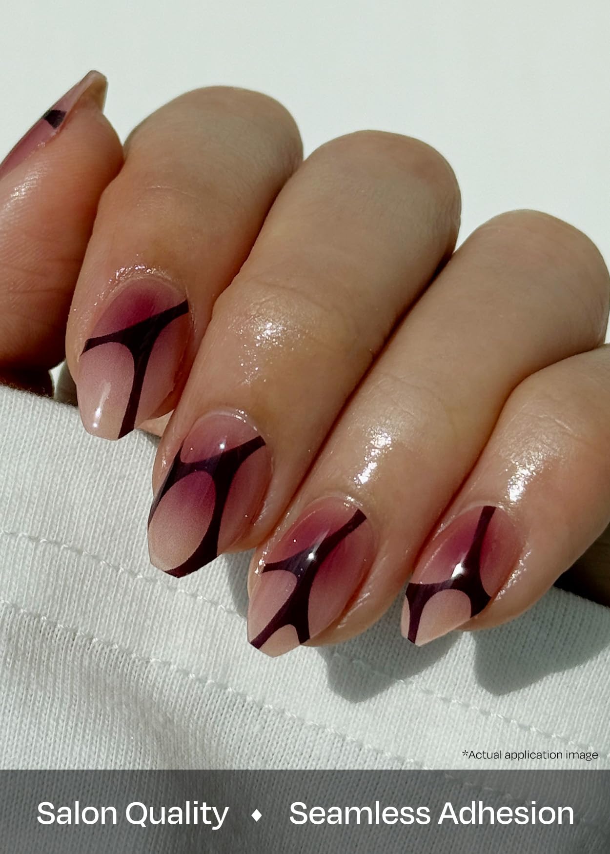 ohora Semi Cured Gel Nail Strips (N Bloody Blushy) – Salon-Quality, Works with Any Lamp, Easy to Apply & Remove